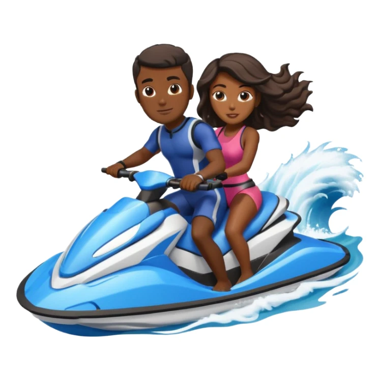 black man with a black woman on a jet ski sticker