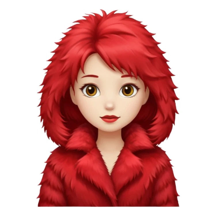 Girl in red fur coat sticker