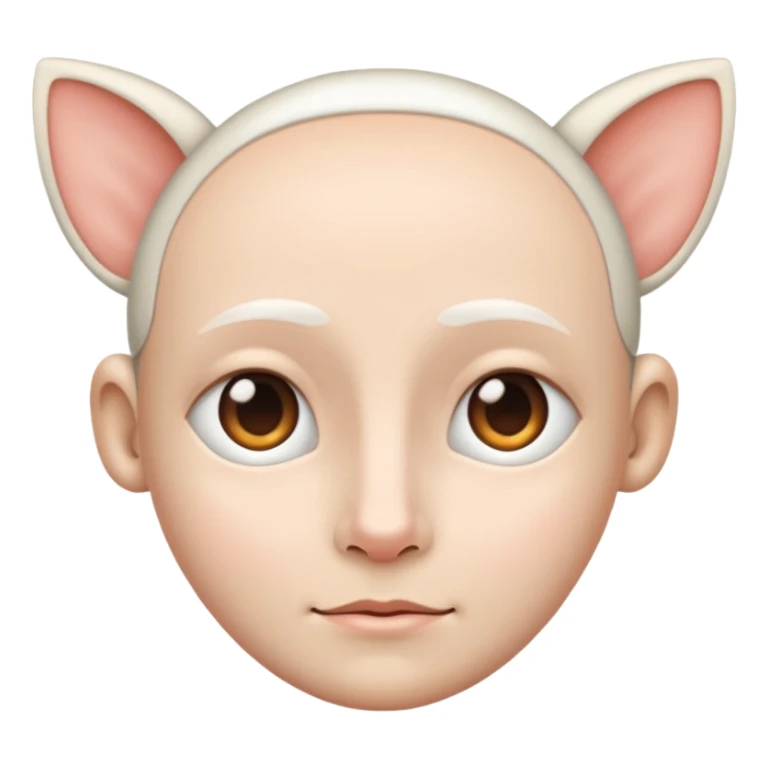 Hela ansiktet utom öronen ska vara vitt sticker