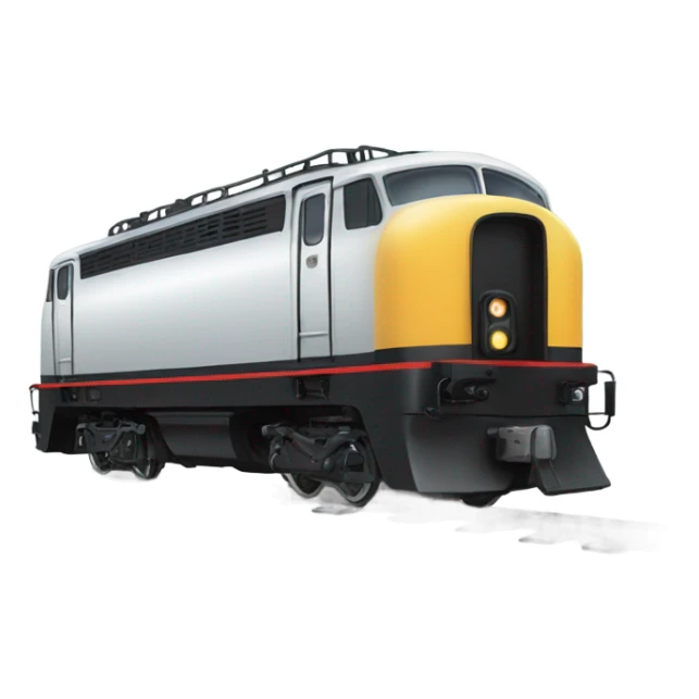 A electric locomotive was with black oval eyes  sticker