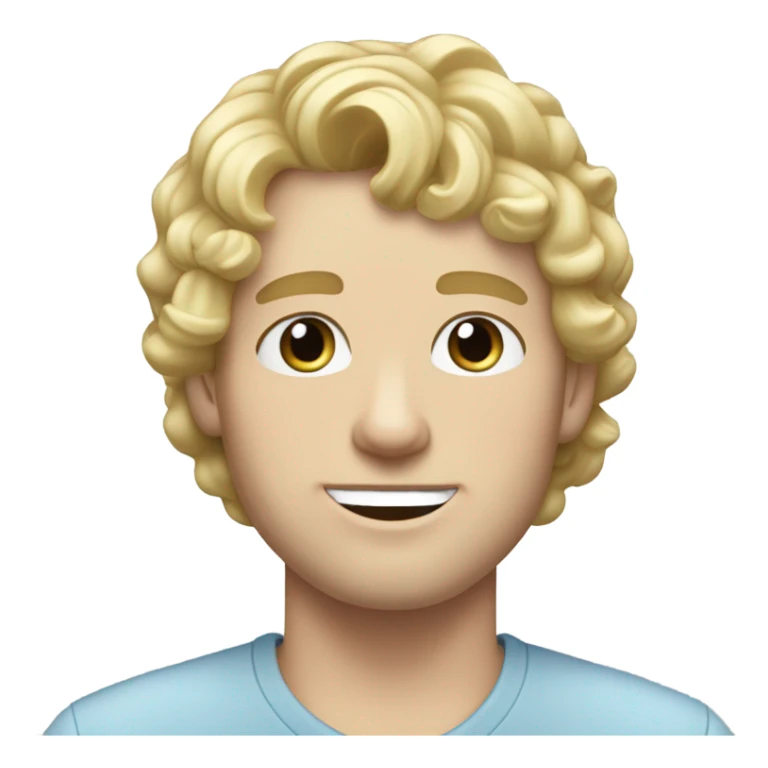 full body light curl blonde 30yo man blue eyed pale skin sticker