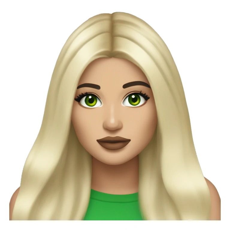 Kylie Jenner long blonde hair green eyes sticker