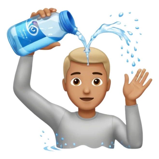 MAN pouring water from the bottle sticker