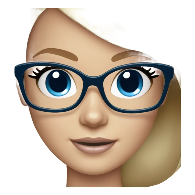 Barbie bride blonde hair blue eyes wearing glasses  sticker