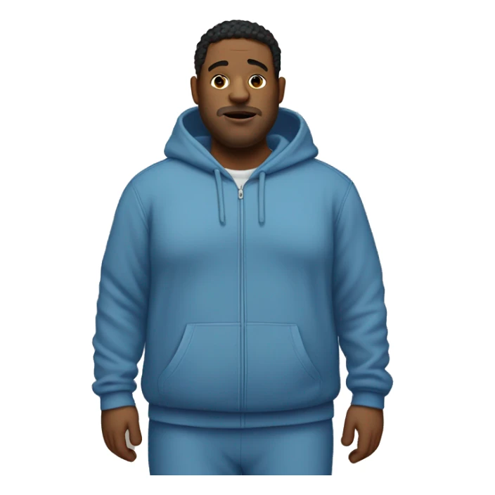 fat man in dirty blue sweatsuit sticker