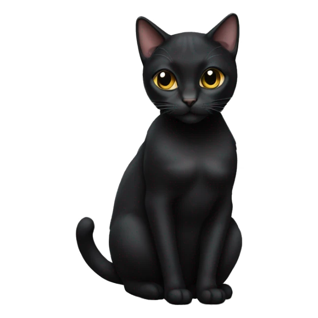 very pregnant black female cat  sticker