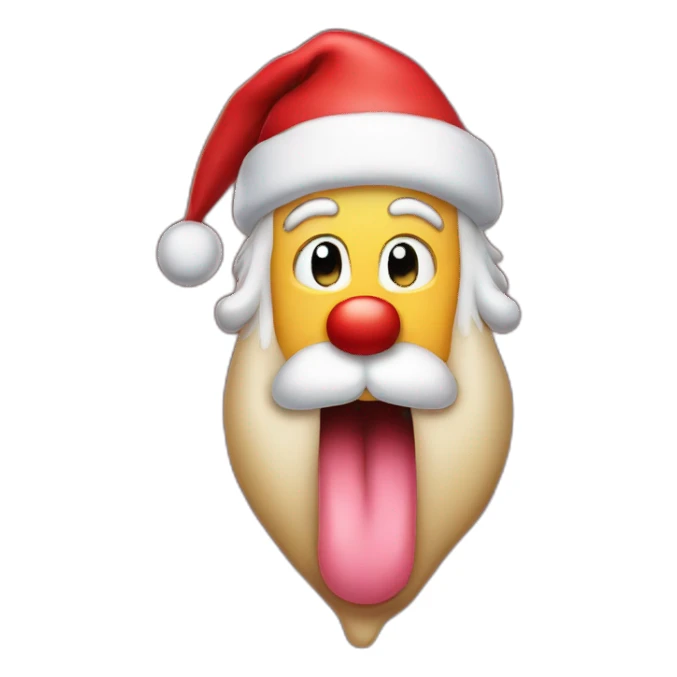 santa claus tongue sticking out sticker