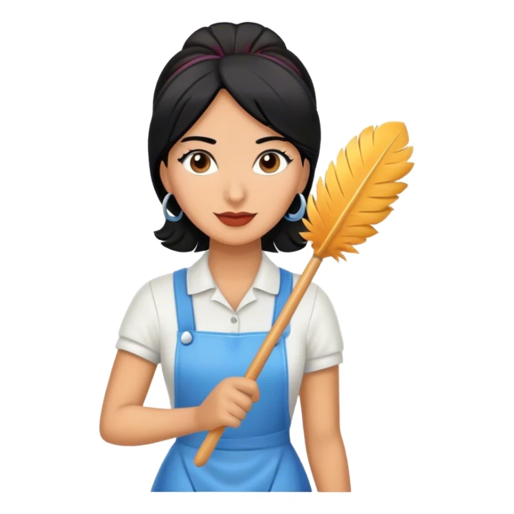 Cleaning lady who is Hispanic with black hair  sticker