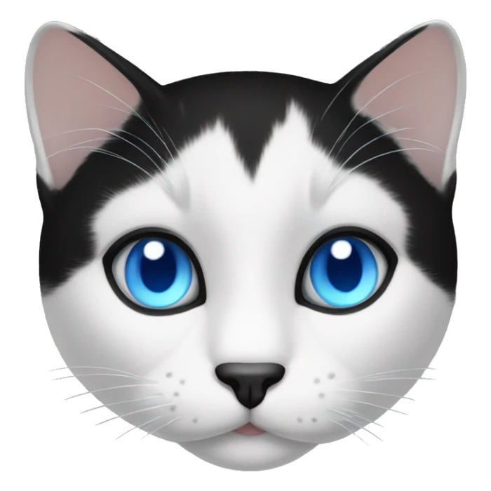 Black and white cat with blue eyes sticker