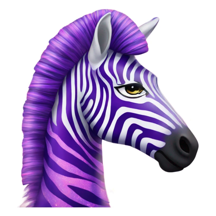 Lisa frank rainbow zebra with glitter purple stripes sticker