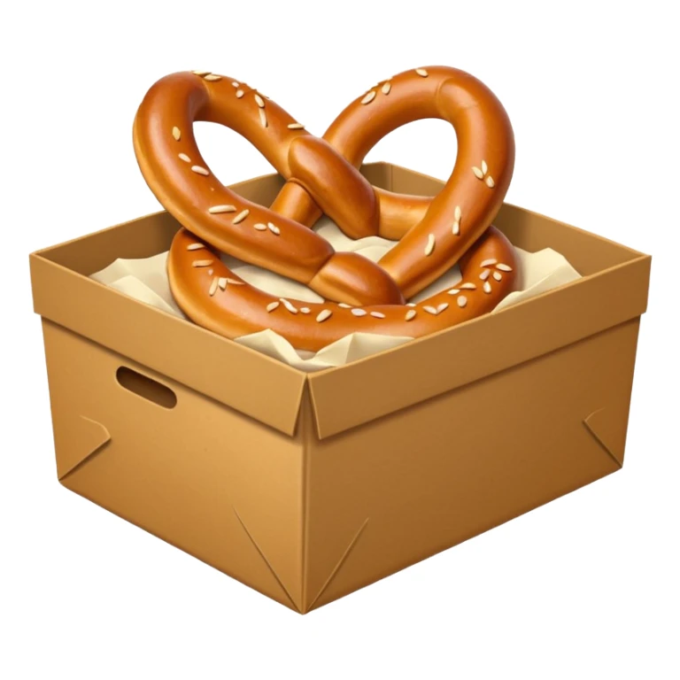 Pretzel on food paper box sticker