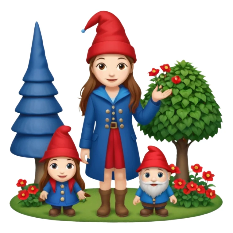 garden gnome, woman, full body sticker