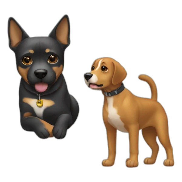 Chat faisant un câlin a un chien sticker