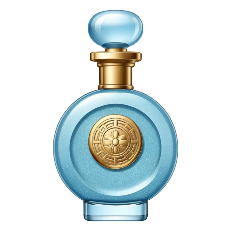 Light blue vintage perfume with gold glitter  sticker