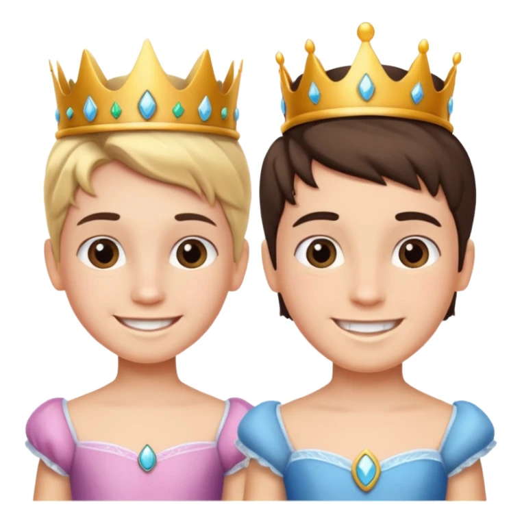 The boy is getting a princess makeover in before and after look  sticker