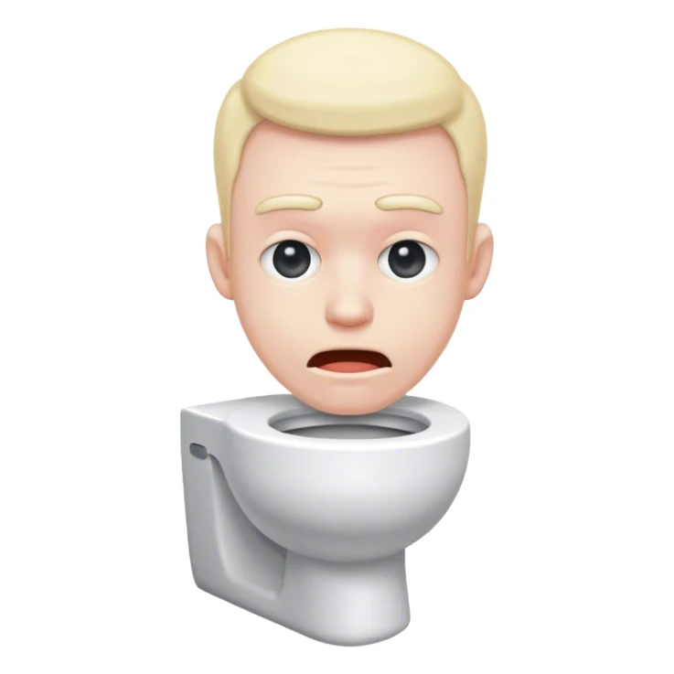 Skibidi man head coming out a toilet sticker