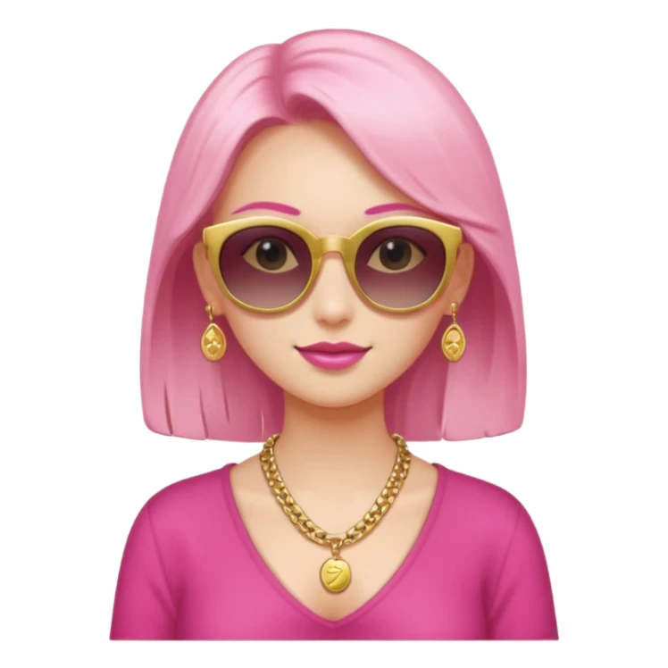 pink girl with wealth with sunglass on top sticker