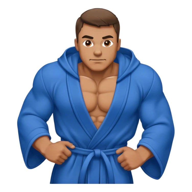 Hairy muscular man blue robe  sticker