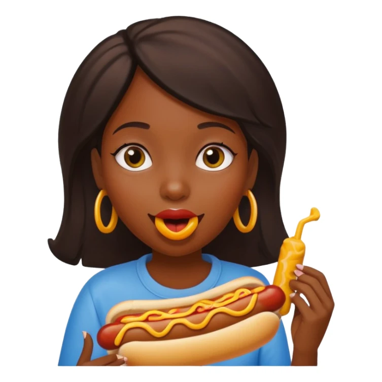 hotdog eating black girl sticker
