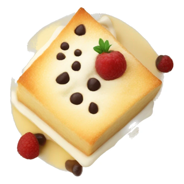 milk and semolina dessert called galaktoboureko in a plate sticker