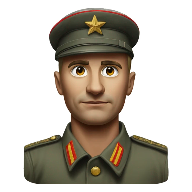 Soviet soldier 1980 photorealistic serious sticker