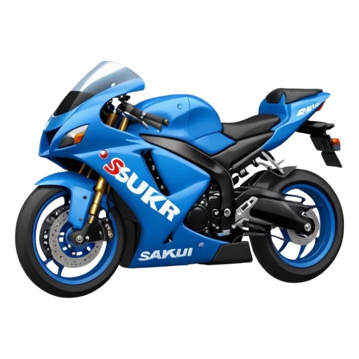 big, bold 'Sakqu' text at the top, with a Suzuki GSXR 1000 motorcycle underneath, emoji style sticker