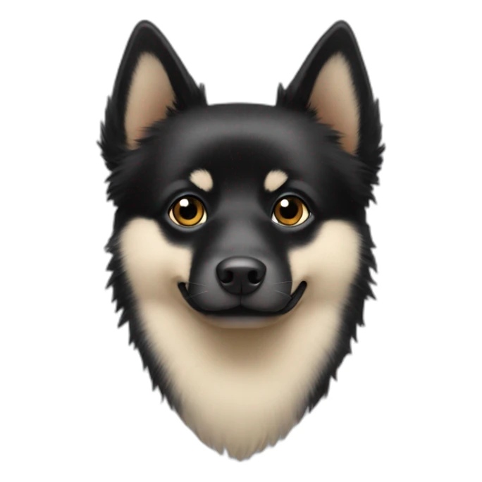 Schipperke dog head with black hair sticker