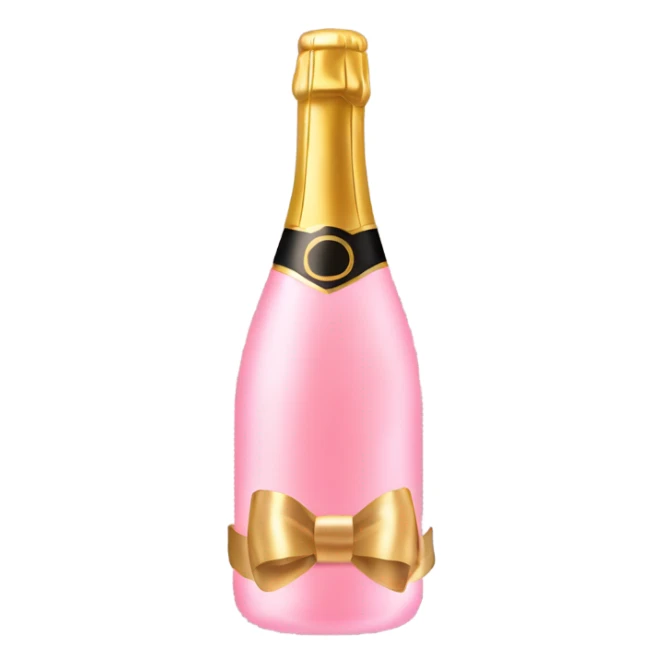 Pink champagne with gold bow sticker