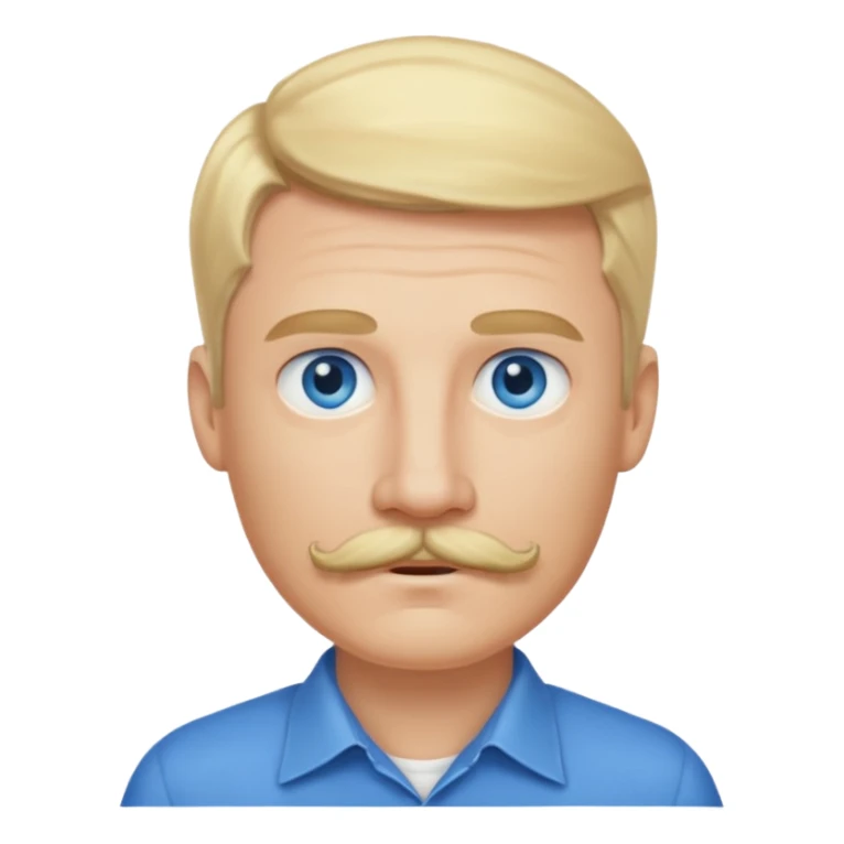 guy with blond hair, mustache, and blue eyes sticker