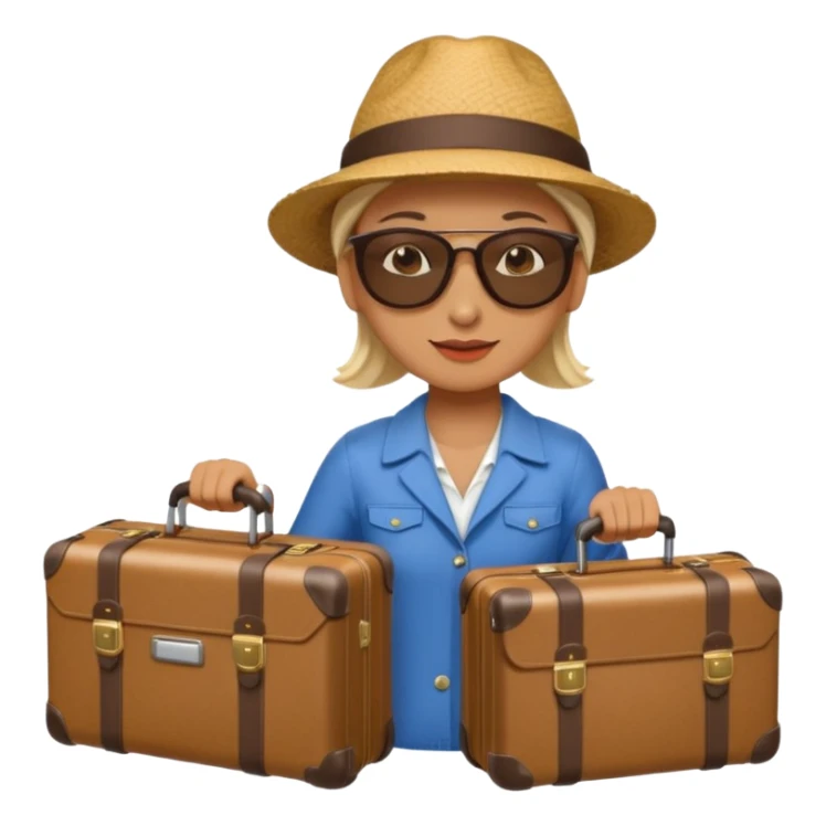 photorealistic tourist with a suitcase sticker