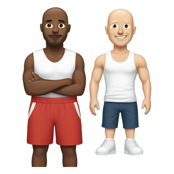 pearson with white tank top, red shorts bald head white guy sticker