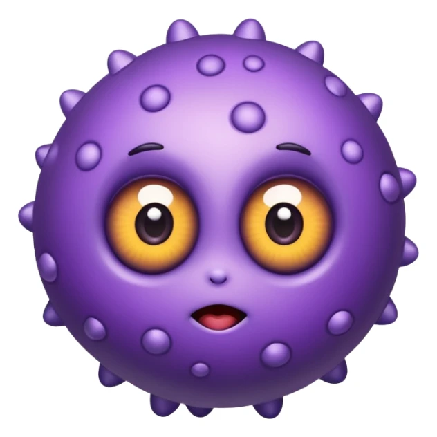 cute purple virus with big eyes sticker