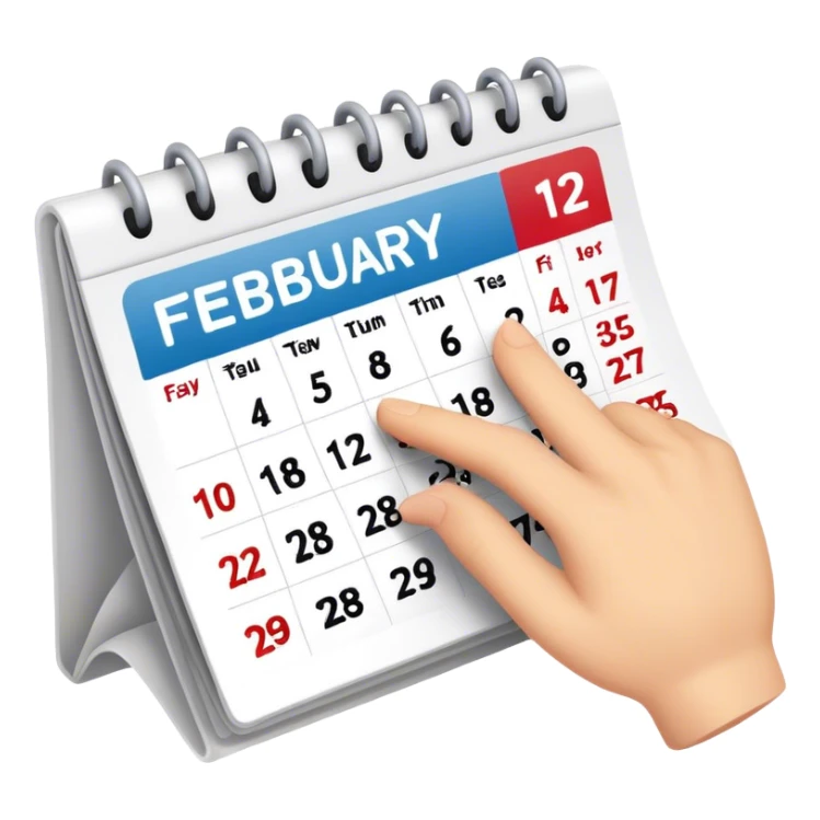 Flipping the calendar of February sticker