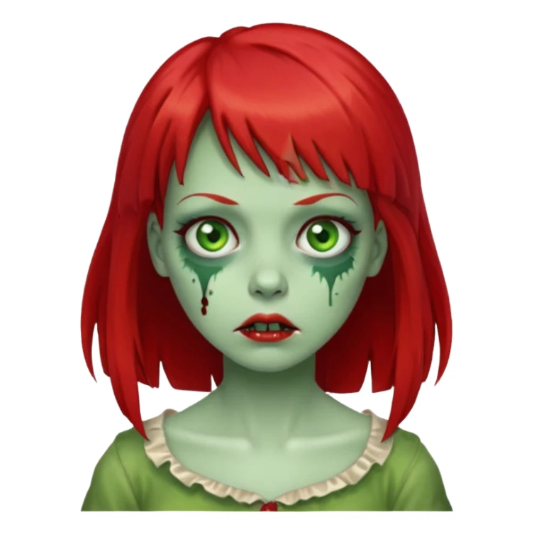 Zombie girl franja ruiva sticker