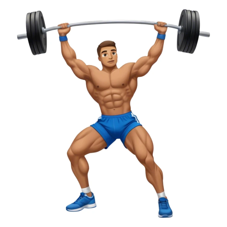 bodybuilder blue shorts leg-side-raise-hip-abduction exercise sticker