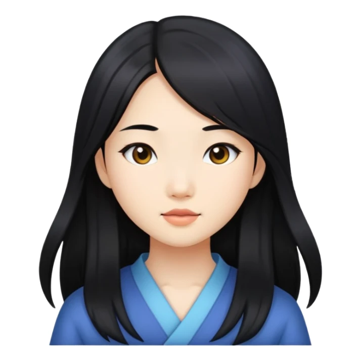 An Asian girl Long hair sticker