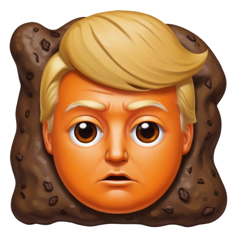 Donald Trump orange face on a brown piece of poop sticker