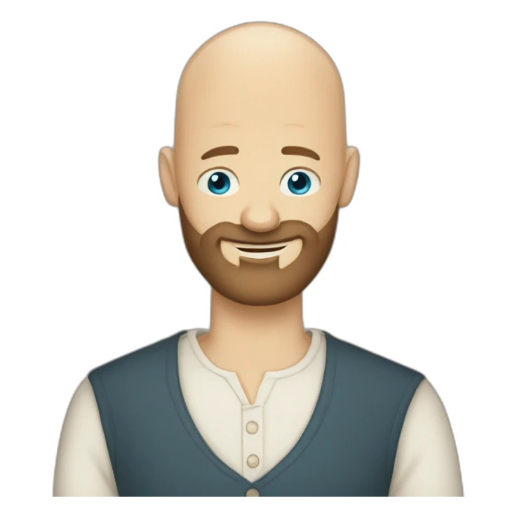 Tall Hungarian blond blue eyes bald bearded man hugs African bald  bearded 50s man sticker