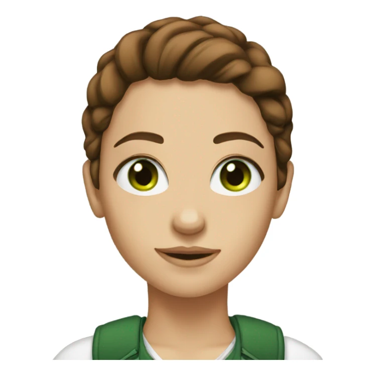 Tall girl with brown hair big green eye sticker