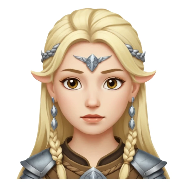ESO female nordic warrior with lashes and earrings sticker