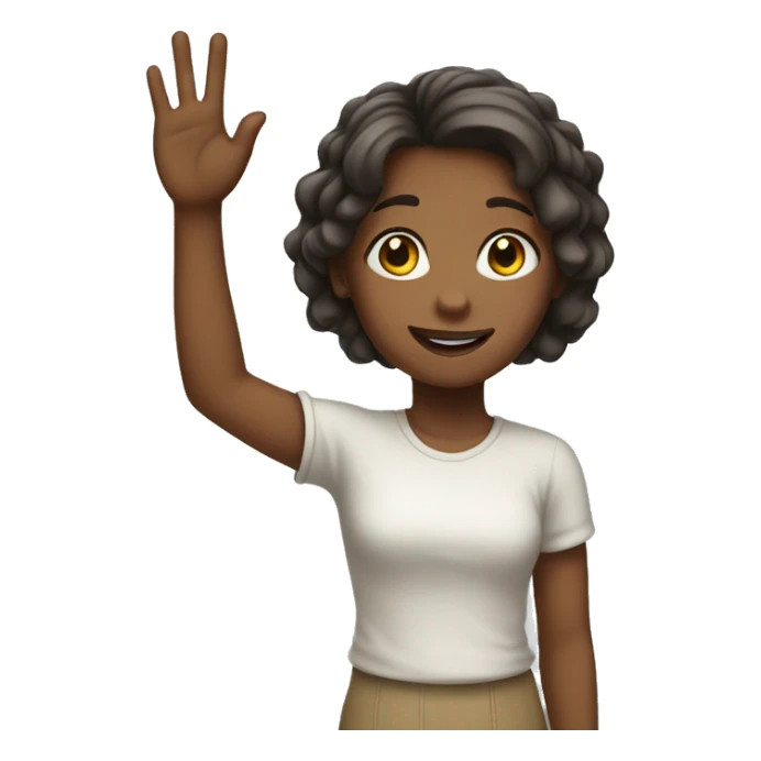 girl raising hand sticker