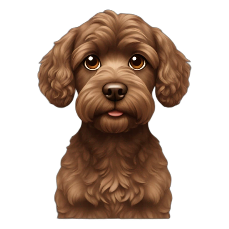 A straightened hair dark brown cava poo sticker