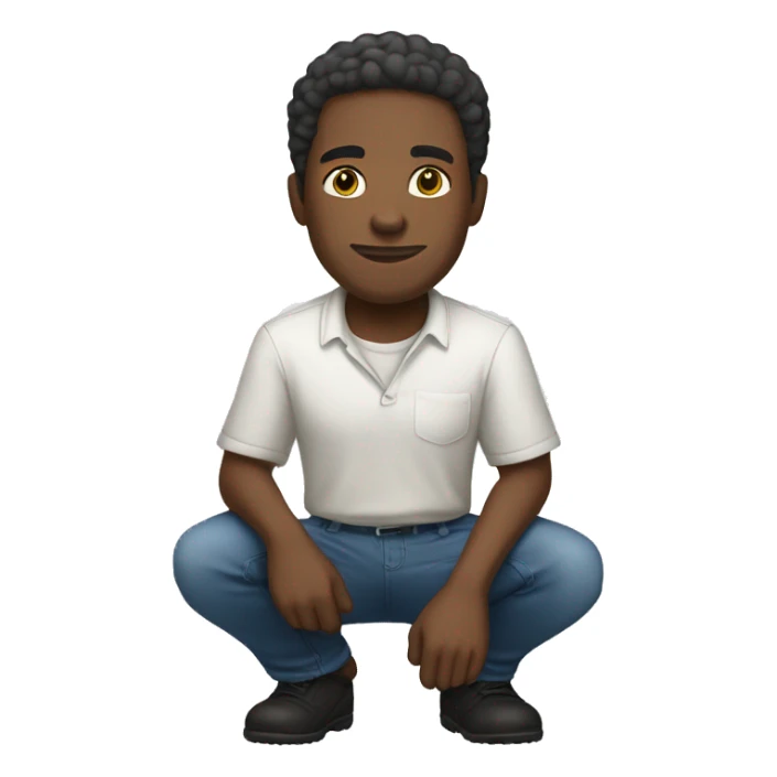 african american man kneeling to the left sticker