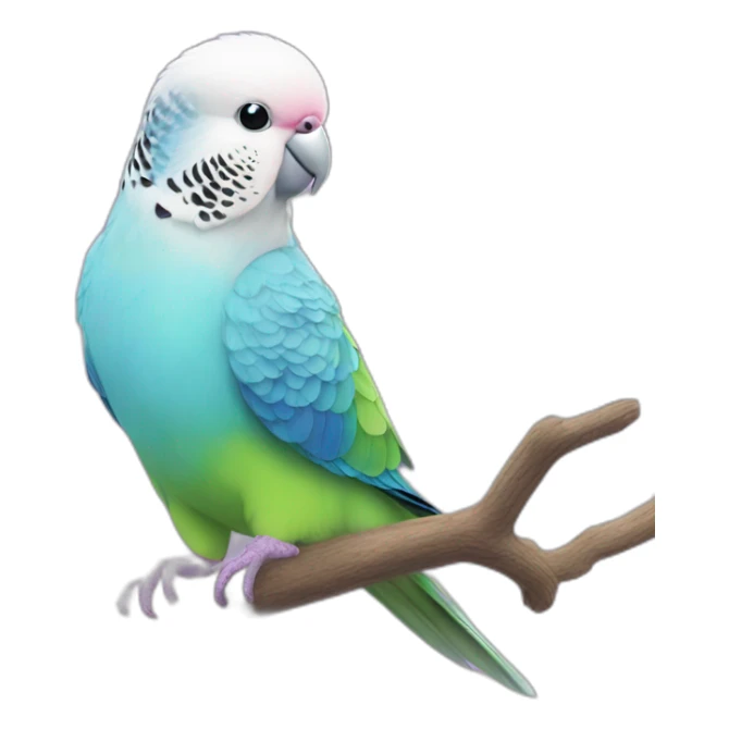 white feather pink feet purple nose budgie sticker