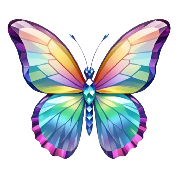 butterfly shaped 56-carat iridescent diamond sticker