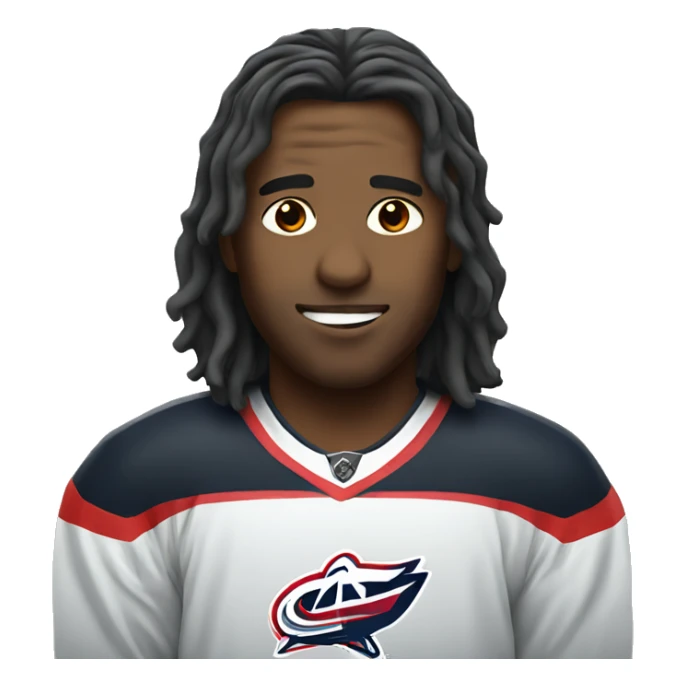 hockey player with long hair sticker