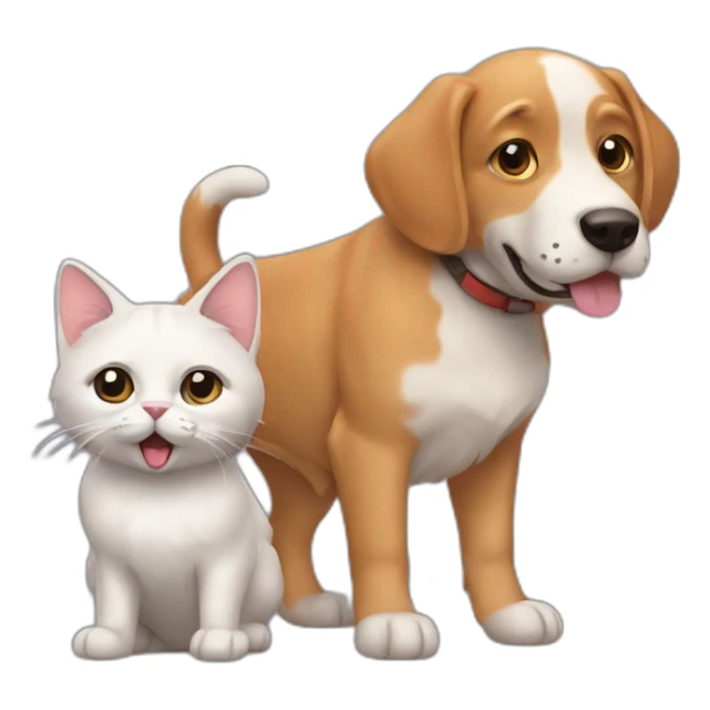 Cat and dog sticker