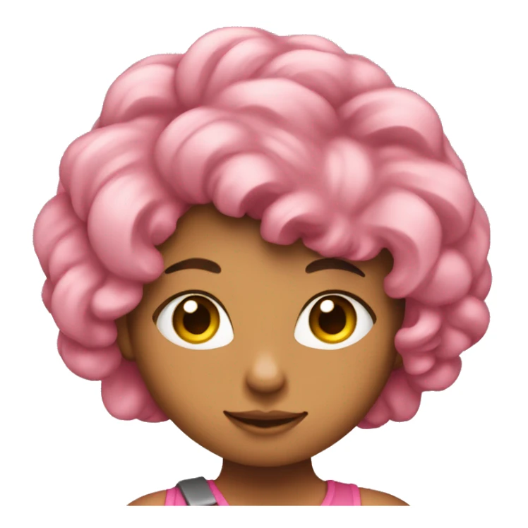 Ragazza con capelli rosa che tiene in braccio un gatto nero  sticker