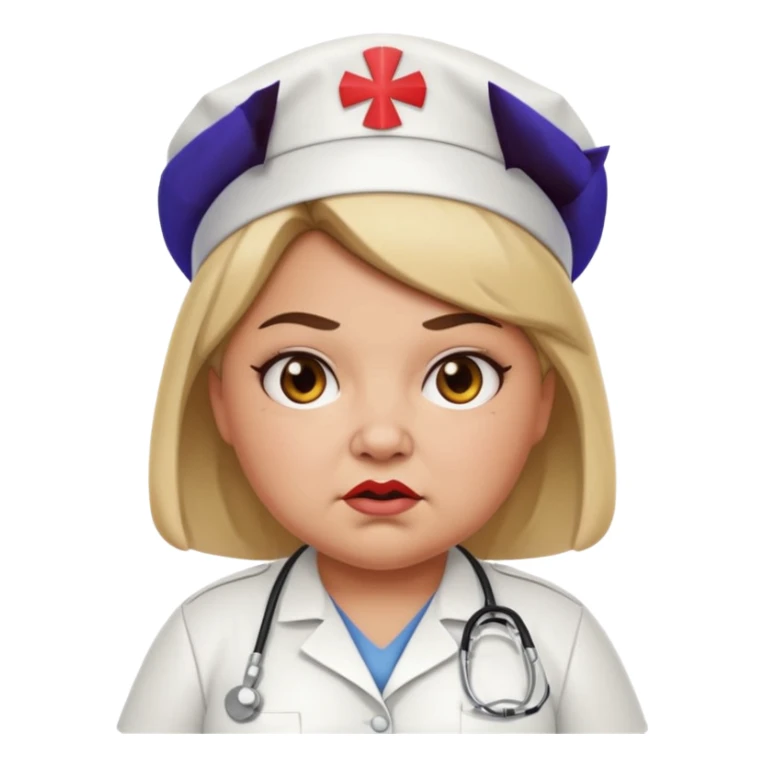 fat girl dressed as a mean nurse sticker