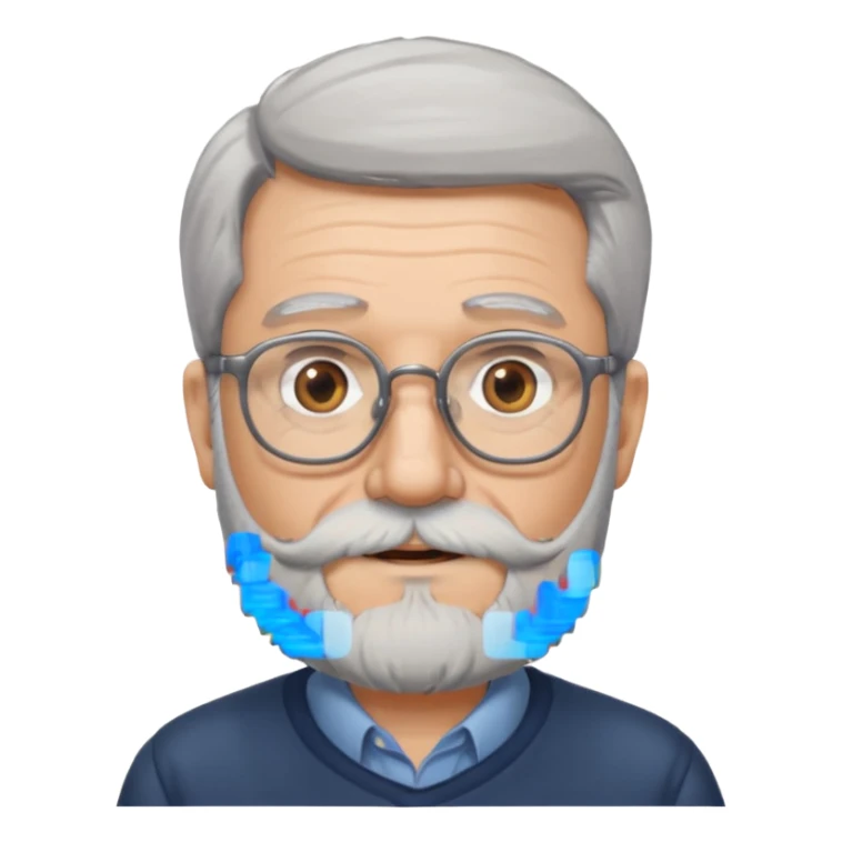 old man with beard and glasses sticker
